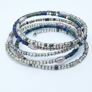 Layered Micro Bead and Pearl Adjustable Bracelet​